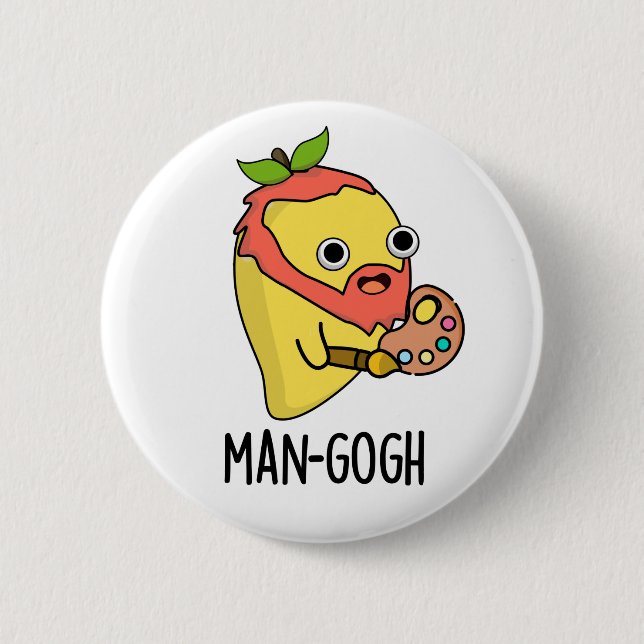 Man-gogh Funny Artist Mango Pun Button (Vorderseite)