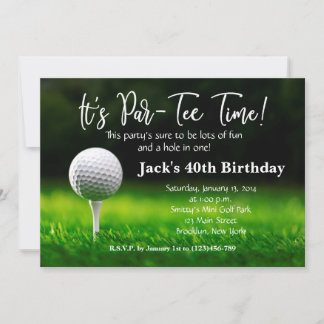 Man Golf Birthday Einladung