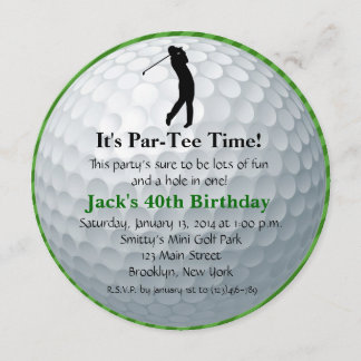 Man Golf Birthday Einladung
