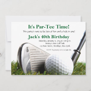 Man Golf Invitation Anniversaire