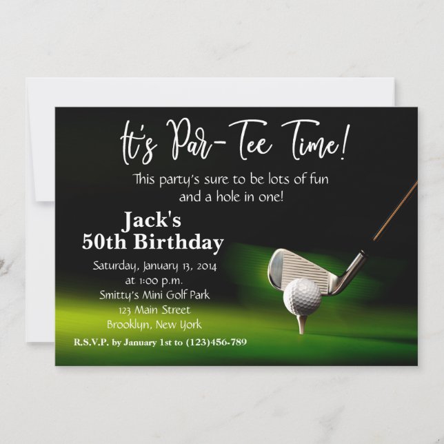 Man Golf Invitation Anniversaire (Devant)