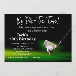 Man Golf Invitation Anniversaire
