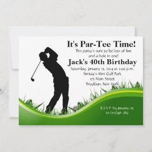 Man Golf Invitation Anniversaire