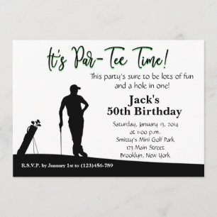 Man Golf Invitation Anniversaire