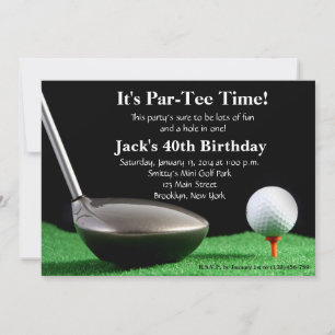Man Golf Invitation Anniversaire