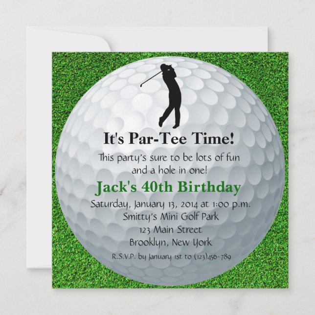 Man Golf Invitation Anniversaire (Devant)