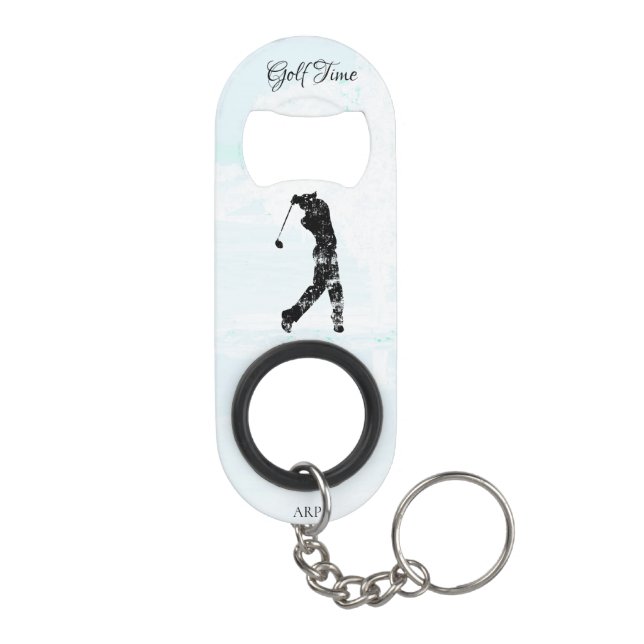 *~* Man Golfing Golf Naturbaum Teich Golfer Mini Flaschenöffner (Rückseite)