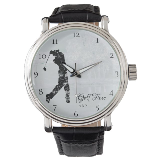 *~* Man Golfplatz Tree Pond Golfer Armbanduhr (Vorderseite)