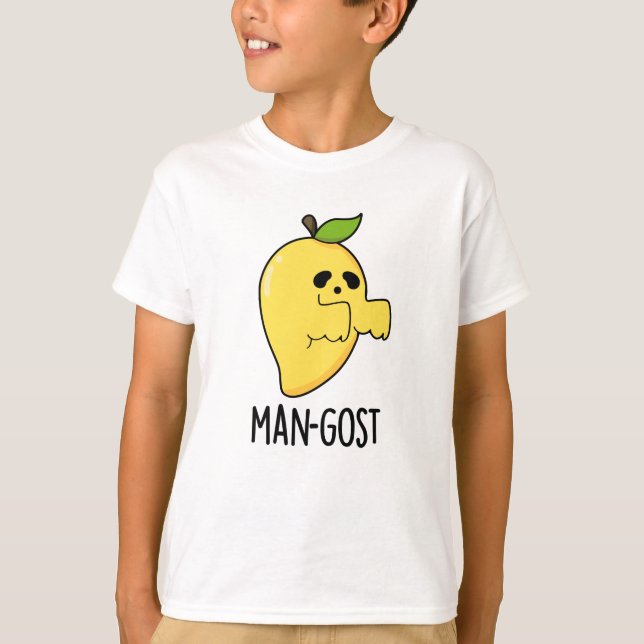 Man-gost Funny Halloween Mango Ghost Pun T-Shirt (Vorderseite)
