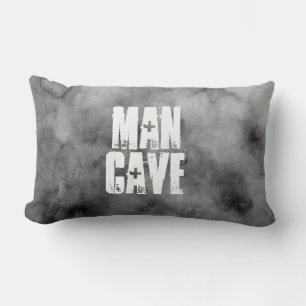 Man Höhle grau und weiß funky Wasserfarbdesign Lendenkissen
