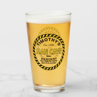 Man Höhle Schild Vorsicht Tape Pint Bierglas