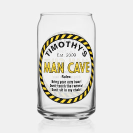 Man Höhle Vorsicht Tape Bierglas kann Glas