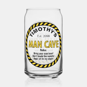 Man Höhle Vorsicht Tape Bierglas kann Glas
