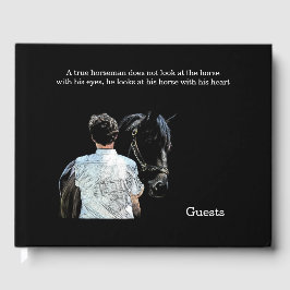 Man Holding Horse Dark Guest Book Gästebuch