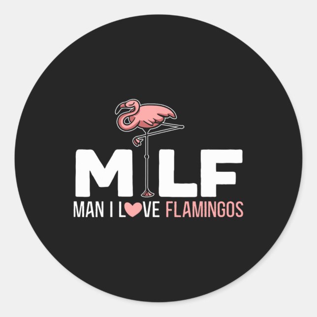 Man I Liebe Flamingos Bird Lover Summer Flamingo Runder Aufkleber (Vorderseite)