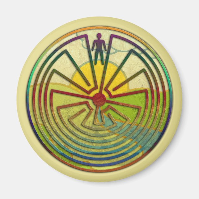 MAN IN DER MAZE-Landschaft + Hintergrund Magnet (Vorne)