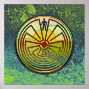 MAN IN DER MAZE-Landschaft + Hintergrund Poster