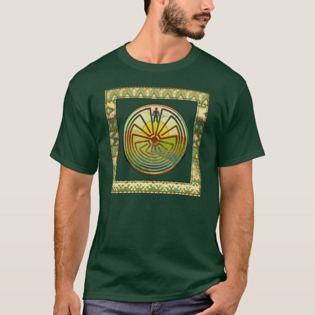 MAN IN DER MAZE-Landschaft + Hintergrund T-Shirt (Vorderseite)