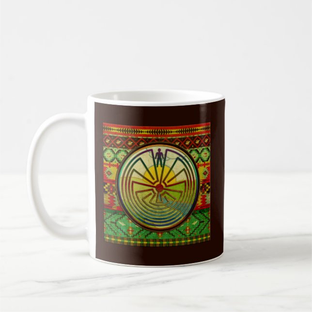 MAN IN DER MAZE Landschaft + Ihr Backgr. & Text Kaffeetasse (Links)