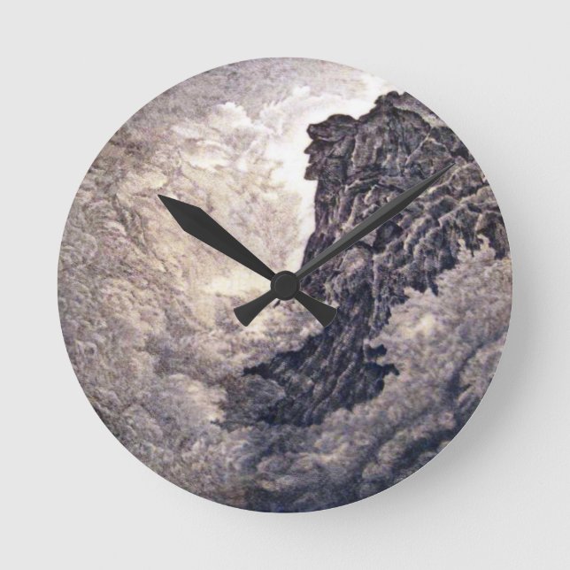 Man in the Mountain New Hampshire Runde Wanduhr (Vorderseite)