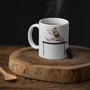 Man Jumping Hurdles Athletics Coffee Mug Kaffeetasse