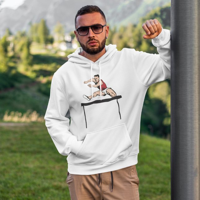 Man Jumping Hurdles Athletics Hoodie (Von Creator hochgeladen)