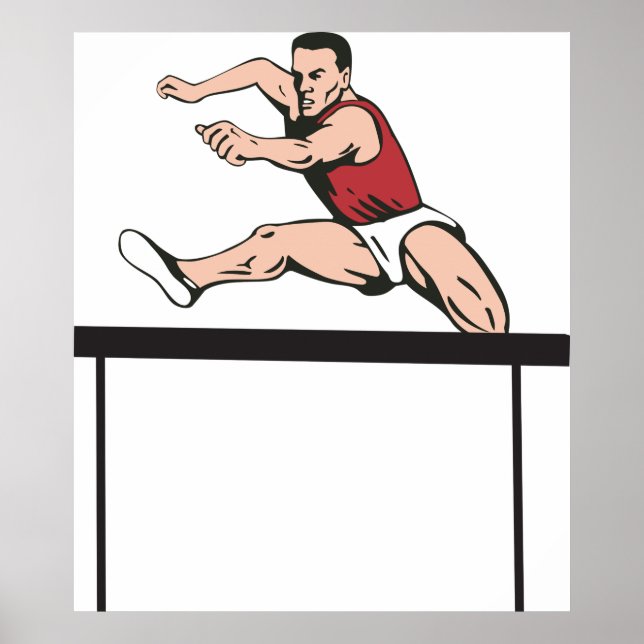 Man Jumping Hurdles Poster (Vorne)