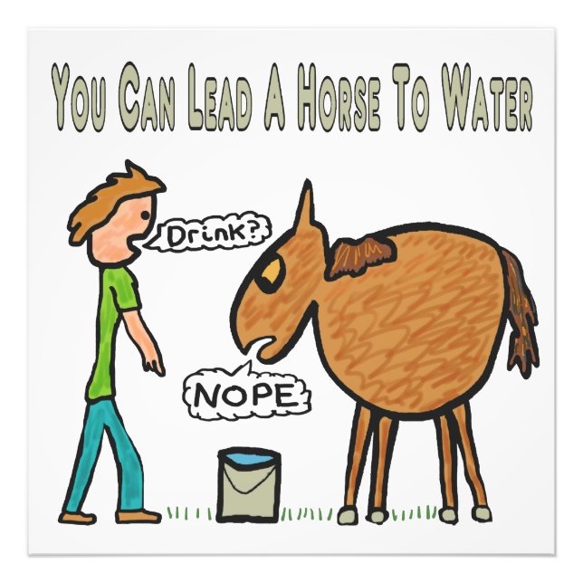 Man kann ein Pferd zum Wasser führen Fotodruck (Vorne)