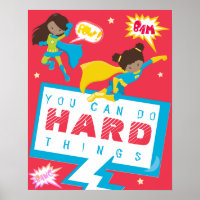 Man kann harte Dinge tun Mädchen Superheld motivie