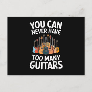 Man kann nie zu viele Gitarren haben lustiger Musi Postkarte