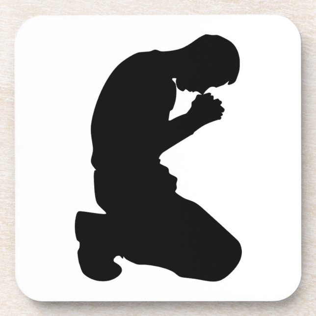 MAN KNELT IN PRAYER GETRÄNKEUNTERSETZER (Vorderseite)