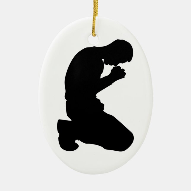 MAN KNELT IN PRAYER KERAMIK ORNAMENT (Vorne)