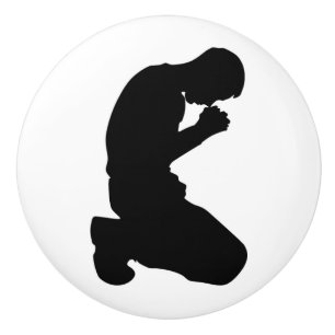 MAN KNELT IN PRAYER KERAMIKKNAUF