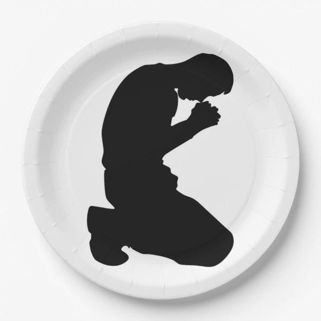 MAN KNELT IN PRAYER PAPPTELLER (Vorderseite)