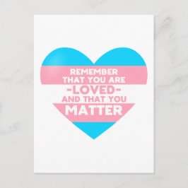 Man liebt You Materie (Herz der Trans-Flagge) Postkarte