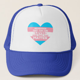 Man liebt You Materie (Herz der Trans-Flagge) Truckerkappe