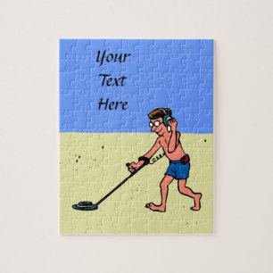 Man Metal Detection Beach