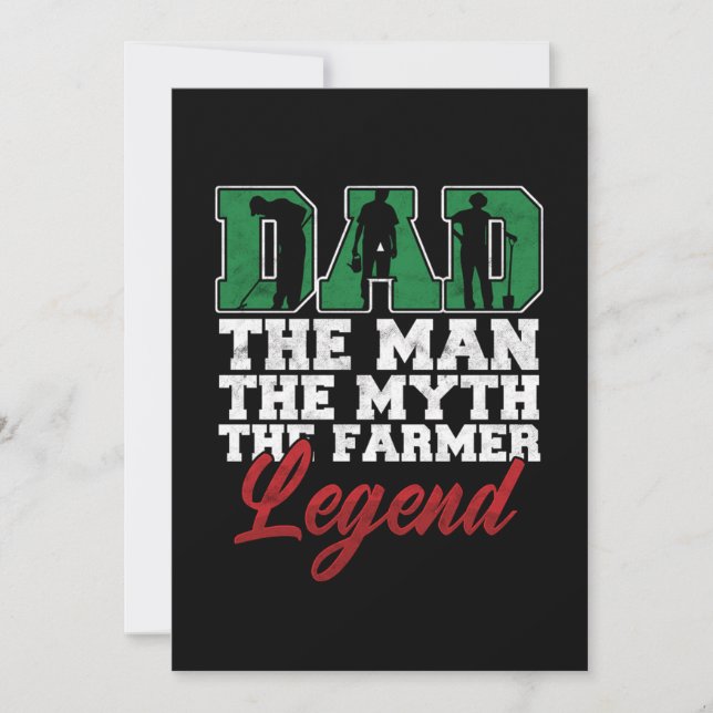 Man Myth Bauer Legend Vater Pater Papa Farm Einladung (Vorderseite)