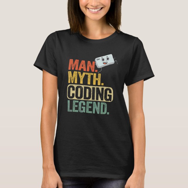 Man Myth Coding Legend Coder Vater Geek Computer P T-Shirt (Vorderseite)