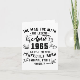 Man Myth Legend April 1965 60. Geburtstag T-Shirt  Karte