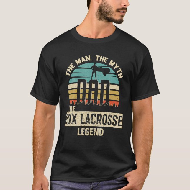 Man Myth Legend Vater Box Lacrosse T-Shirt (Vorderseite)