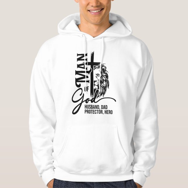 Man of God, Protector & Hero Hoodie (Vorderseite)