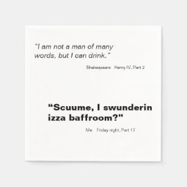 Man of Many Words Shakespeare Quote Cocktail Serviette
