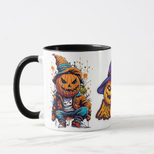 Man Pumpkin mit anderen Beängstigenden Pumpkins Tasse