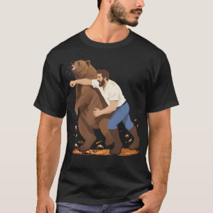 Man Punching Bären Funny Wilderness T-Shirt