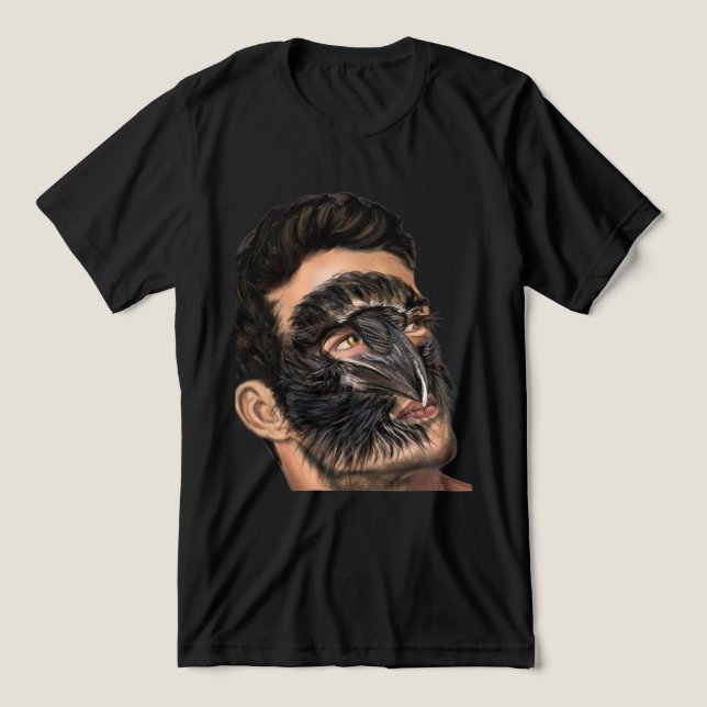 Man Raven Tri-Blend Shirt (Design Vorderseite)