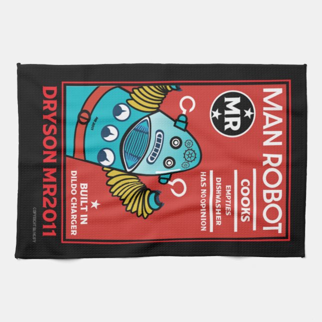 Man Robot the Perfect Man Geschirrtuch (Horizontal)