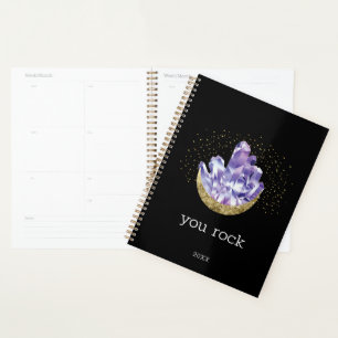 Man rock Amethyst Crystals Mystical Watercolor Planer