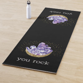 Man rock Amethyst Crystals Mystical Watercolor Yogamatte