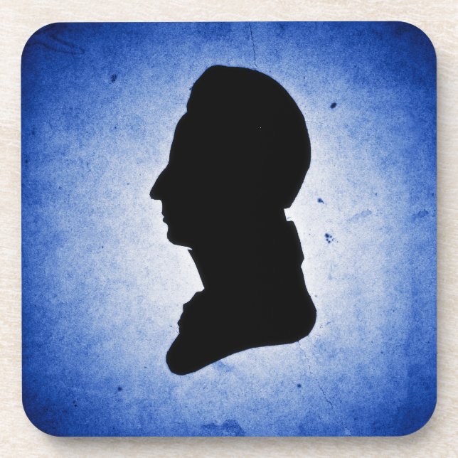 "Man Silhouette on Blue" Kork Untersetzer (Vorderseite)